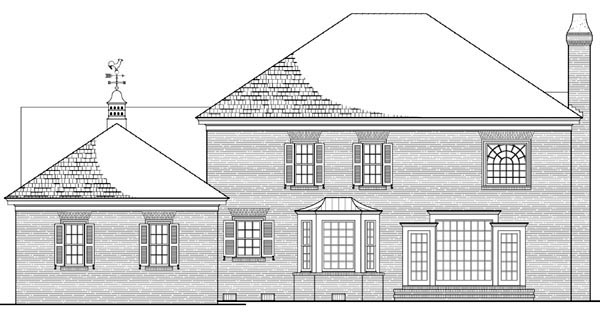 Colonial Southern Rear Elevation of Plan 86180