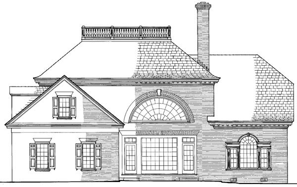 Southern Rear Elevation of Plan 86183