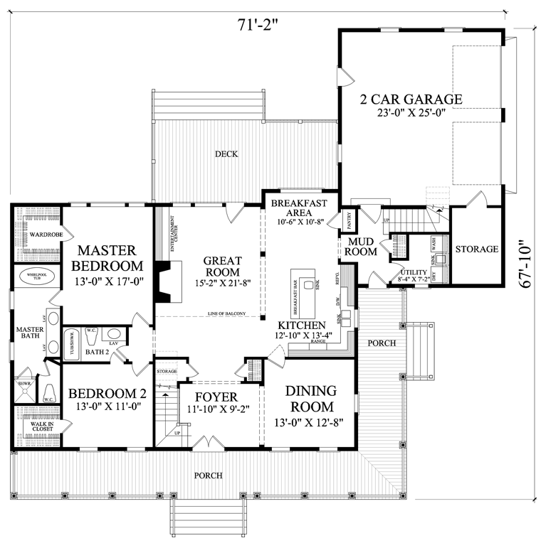 Country Farmhouse Traditional Level One of Plan 86189