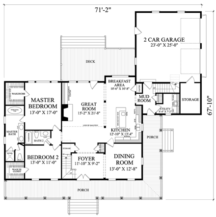 House Plan 86189 First Level Plan