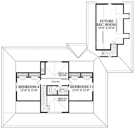House Plan 86189 Second Level Plan