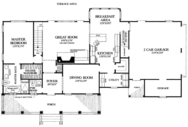 Cottage Country Farmhouse Traditional Level One of Plan 86191