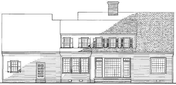 Cottage Country Farmhouse Traditional Rear Elevation of Plan 86191