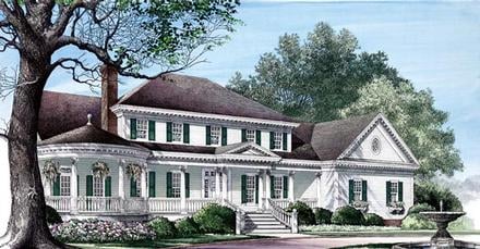 Colonial Farmhouse Plantation Southern Victorian Elevation of Plan 86192