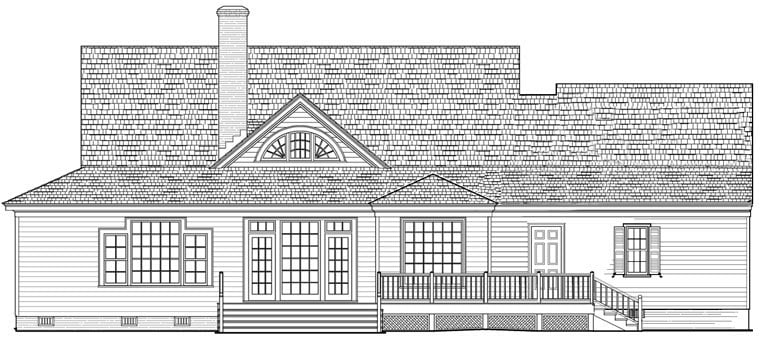 Cottage Country Traditional Rear Elevation of Plan 86193