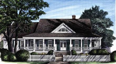 Colonial Cottage Country Craftsman Farmhouse Southern Traditional Elevation of Plan 86194