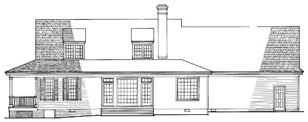 Colonial Cottage Country Craftsman Farmhouse Southern Traditional Rear Elevation of Plan 86194