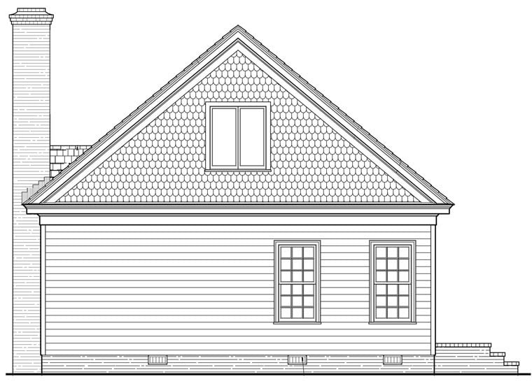 Bungalow Cottage Rear Elevation of Plan 86198