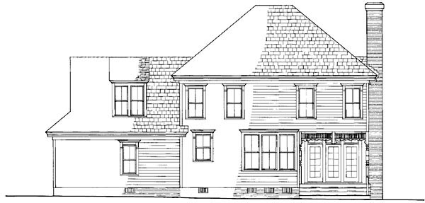 Cottage Country Farmhouse Rear Elevation of Plan 86199