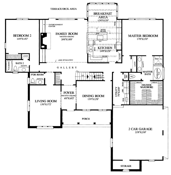 Country Craftsman Southern Level One of Plan 86201