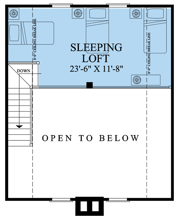 Cabin Contemporary Country Southern Level Two of Plan 86202