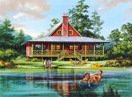Cabin Contemporary Country Southern Elevation of Plan 86202