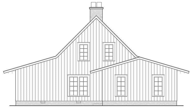 Cabin Contemporary Country Southern Rear Elevation of Plan 86202