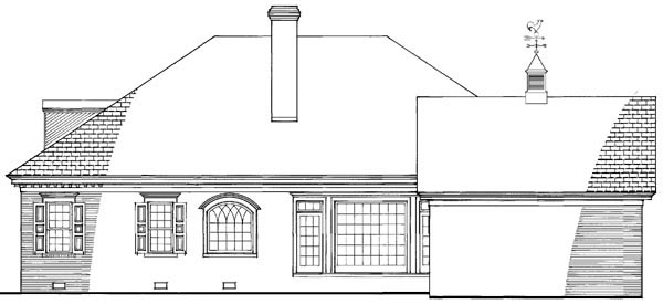 Traditional Rear Elevation of Plan 86205