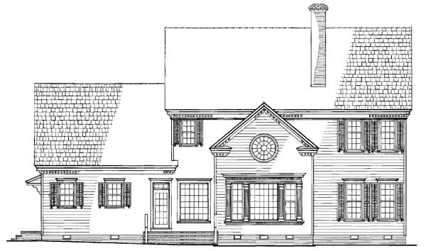 Traditional Rear Elevation of Plan 86210