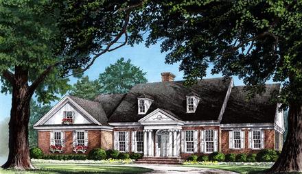 Colonial Traditional Elevation of Plan 86212