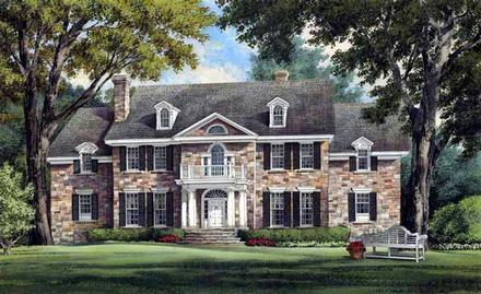 Colonial Plantation Southern Elevation of Plan 86213