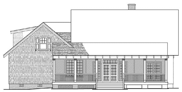 Bungalow Craftsman Rear Elevation of Plan 86220