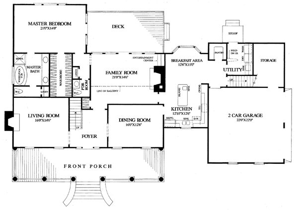 Cape Cod Colonial Cottage Country Southern Traditional Level One of Plan 86221