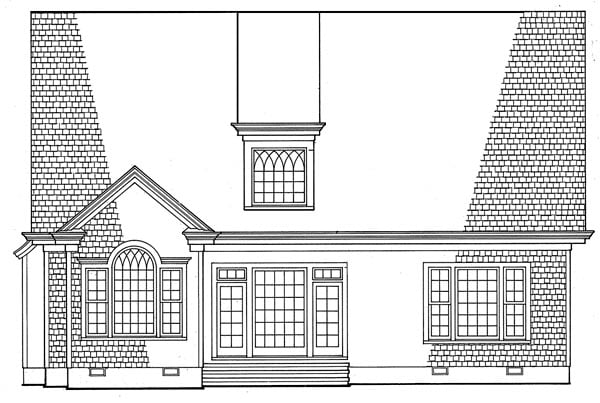 Cottage Country Craftsman European Rear Elevation of Plan 86223