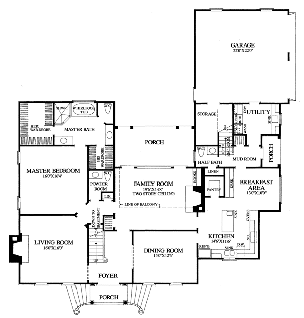 Colonial Southern Level One of Plan 86229