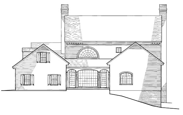 Colonial Southern Rear Elevation of Plan 86229
