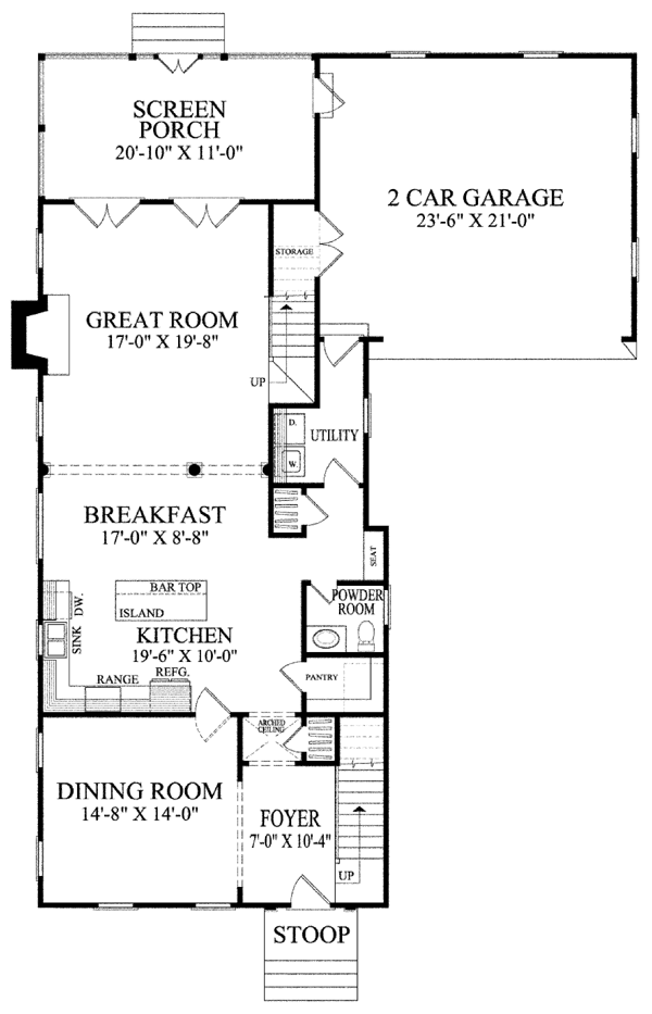 Cottage Country Traditional Level One of Plan 86231