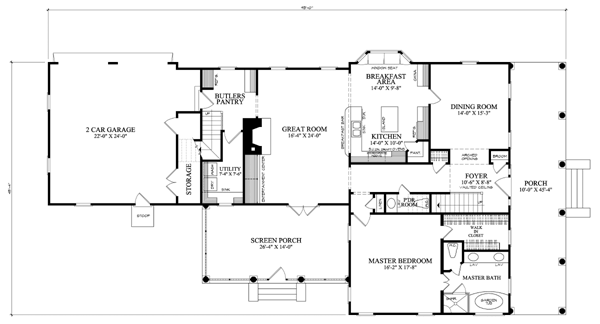 Colonial Traditional Level One of Plan 86232