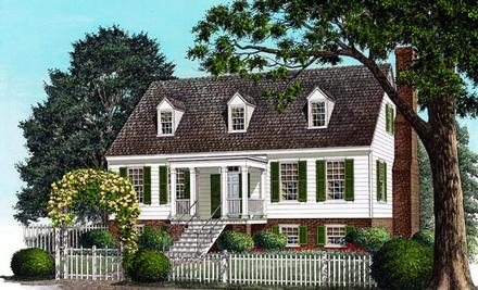 Colonial Traditional Elevation of Plan 86233