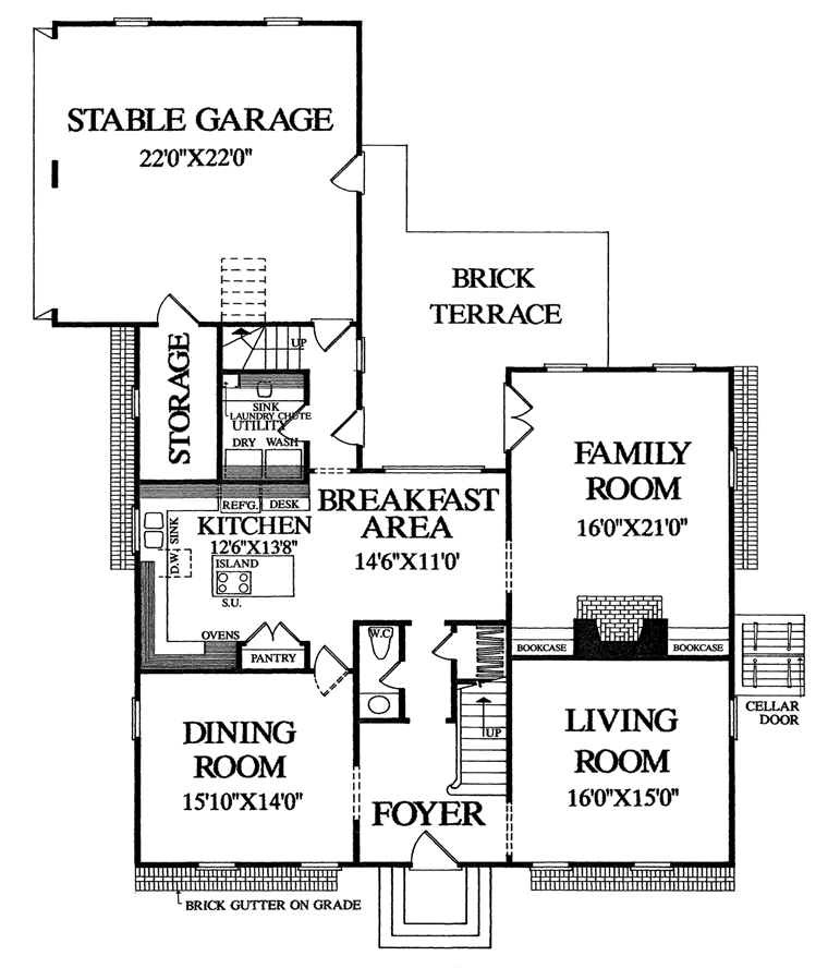 Colonial Traditional Level One of Plan 86234