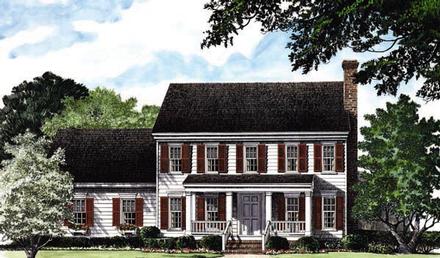Colonial Country Traditional Elevation of Plan 86235