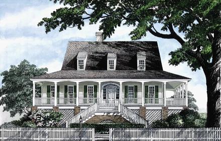 Colonial Cottage Country Craftsman Farmhouse Southern Traditional Elevation of Plan 86236