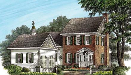 Colonial Traditional Elevation of Plan 86238