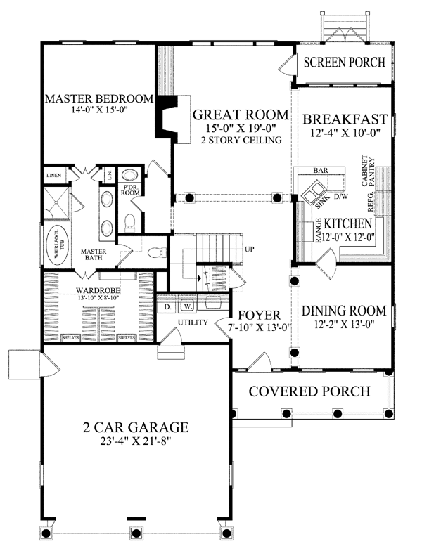 Colonial Southern Traditional Level One of Plan 86239