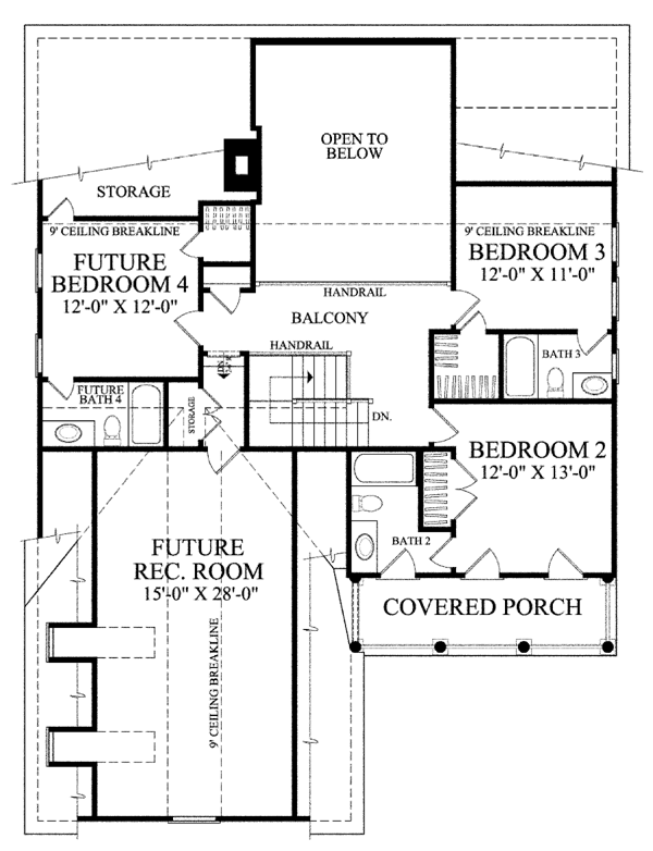 Colonial Southern Traditional Level Two of Plan 86239