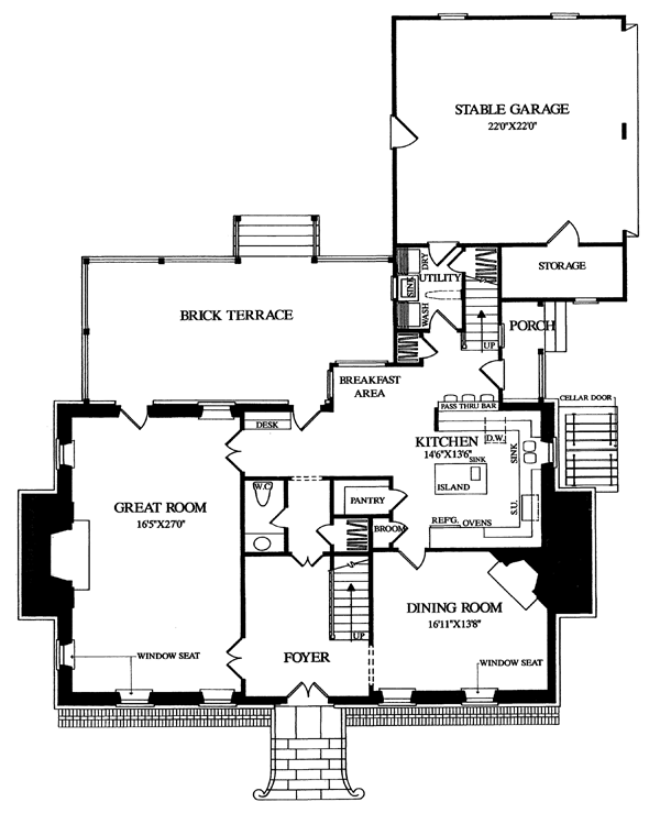 Colonial Traditional Level One of Plan 86240