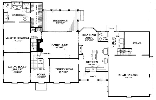 Colonial Cottage Country Traditional Level One of Plan 86241