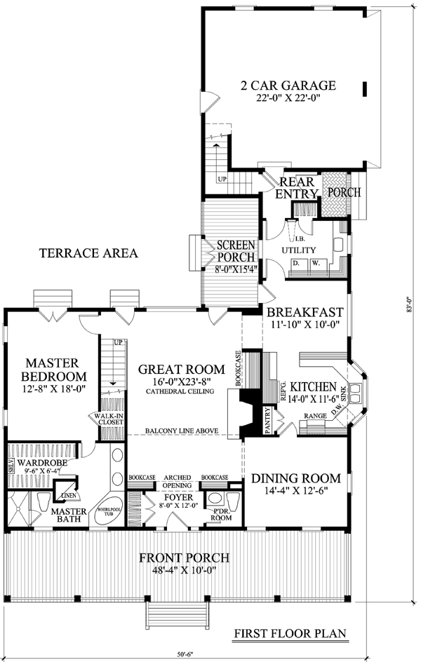 Country Farmhouse Southern Level One of Plan 86244