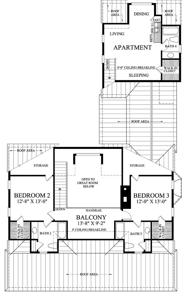 Country Farmhouse Southern Level Two of Plan 86244