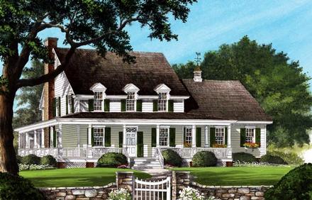 Country Farmhouse Southern Elevation of Plan 86245