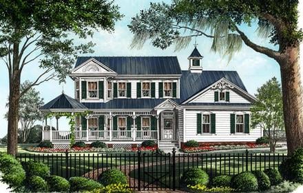 Country Farmhouse Victorian Elevation of Plan 86246