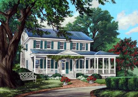 Colonial Country Farmhouse Traditional Elevation of Plan 86248