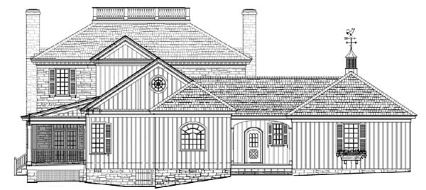 Traditional Rear Elevation of Plan 86250