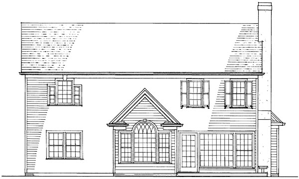 Country Traditional Rear Elevation of Plan 86251