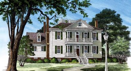 Colonial Plantation Elevation of Plan 86252