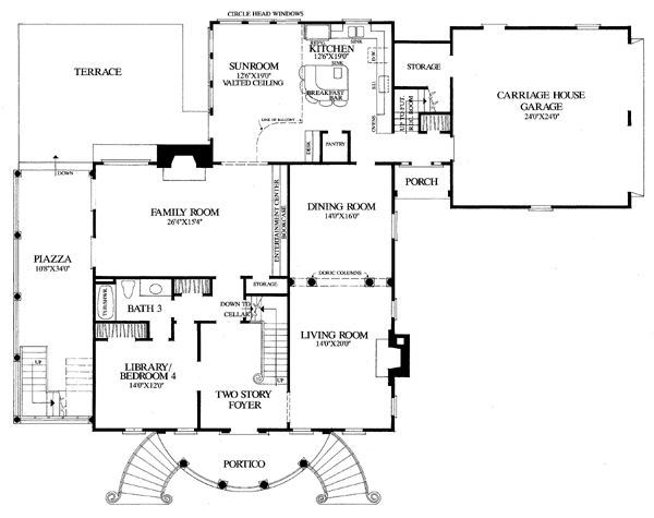 Colonial Southern Level One of Plan 86253