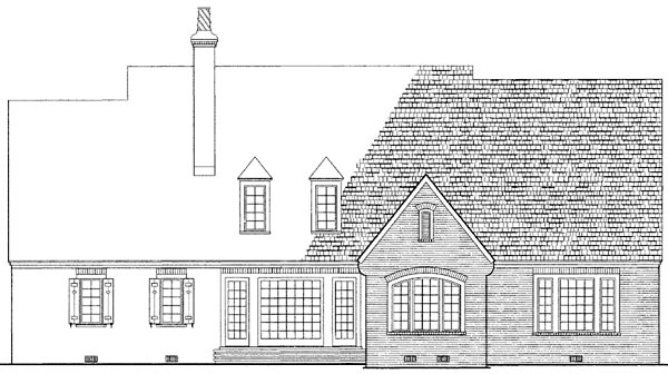 Country European Rear Elevation of Plan 86256