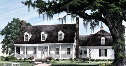 Cape Cod Colonial Cottage Country Southern Traditional Elevation of Plan 86258