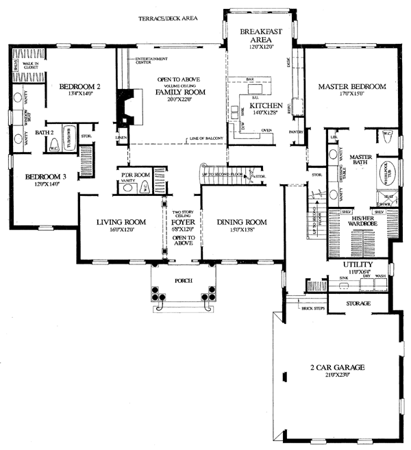 Plantation Ranch Traditional Level One of Plan 86259
