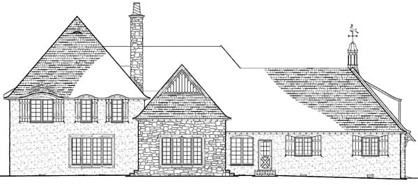 Country European Plantation Rear Elevation of Plan 86260